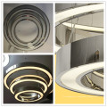 Lampe pendante en acier inoxydable multicouche décorative d&#39;hôtel moderne